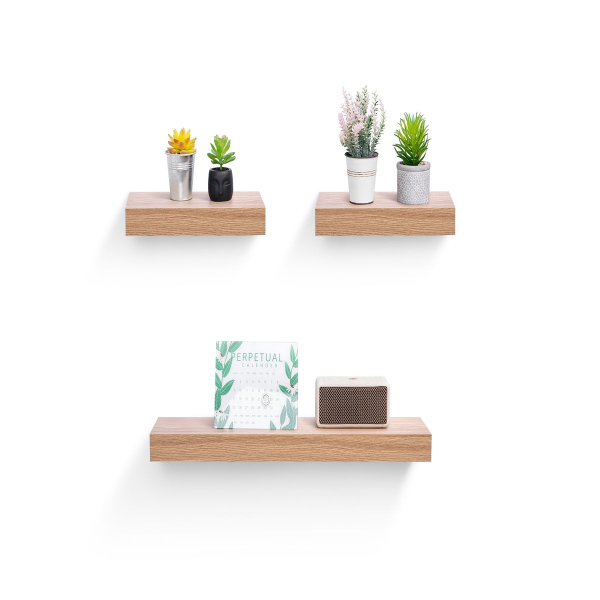 Floating Shelves 23.62" Wall Mounted Wood Shelves For Bathroom, Bedroom, Living Room, Kitchen, Hanging Shelf For Books/Storage/Decor With Invisible Brackets, Maple_maomaolike.com