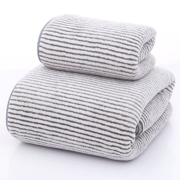 Micro Fiber Antibacterial Bamboo Charcoal Fiber Bath Towel Set Water Absorbent Quick Drying Large Towel Thickened Striped Beach Wrap_maomaolike.com