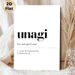 Unagi Definition Painting Poster, Minimalist Black & White Typographic Text Poster, Stylish Word Definition Decor Idea For Home Office, Living Room_maomaolike.com