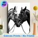 Two Horses Painting Poster, Monochrome Realistic Close-up Affectionate Horses Poster, Elegant Minimalist Decor Ideal For Living Room, Bedroom_maomaolike.com