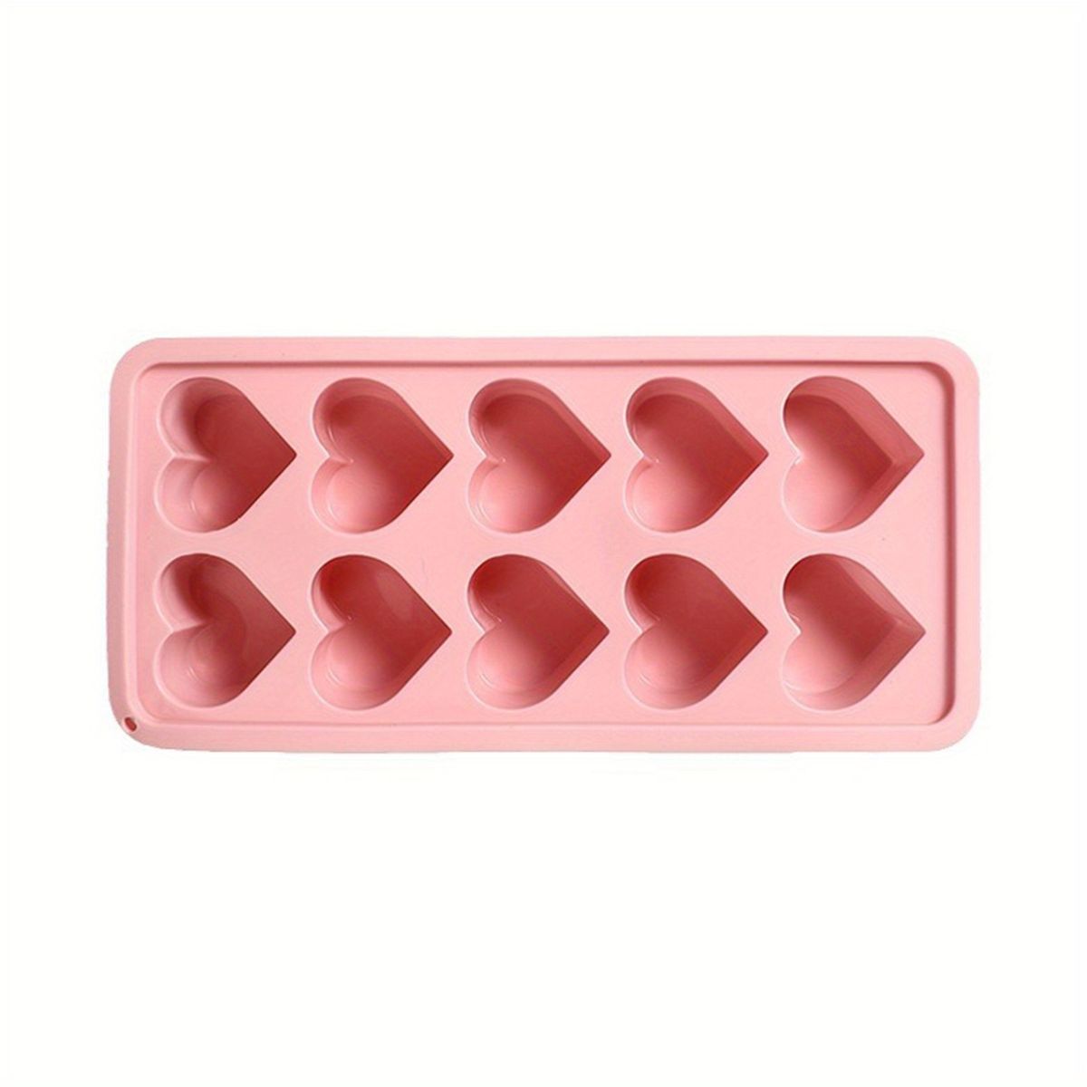 1 Pcs Ice Cube Heart Shaped Silicone Ice Cube Tray 10 Cavities DIY Chocolate Candy Molds for Cocktails Whiskey Dishwasher Safe Ice Maker 8.54" x 4.09"_maomaolike.com