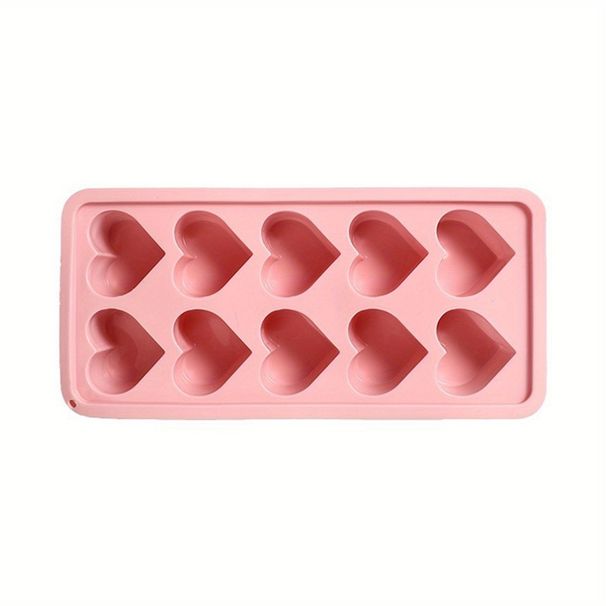 1 Pcs Ice Cube Heart Shaped Silicone Ice Cube Tray 10 Cavities DIY Chocolate Candy Molds for Cocktails Whiskey Dishwasher Safe Ice Maker 8.54" x 4.09"_maomaolike.com