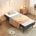 75 Inch Folding Bed With 5 Memory Foam Mattress, Space Saving Rollaway Guest Bed, Heavy-Duty Metal Frame On Wheels, Portable Twin Bed For Adults & Guests_maomaolike.com