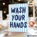 Hand Washing Reminder Painting Poster, Light Blue Vertical Striped Poster With Dark Blue Handwritten Text, Practical Hygiene Prompt Suitable For_maomaolike.com