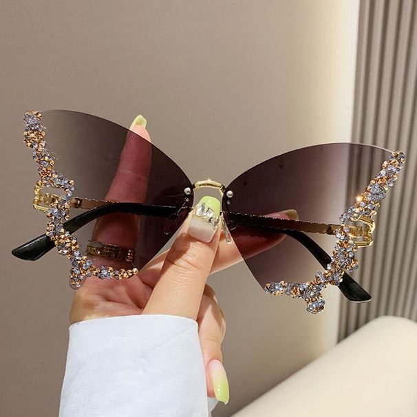 Unisex Fashion Round Diamond Studded Sunglasses Sun Protection Sunglasses Outdoor Rhinestone Glasses_maomaolike.com