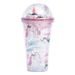 creative cartoon double layer plastic straw cup student summer couple casual plastic ice cup gift wholesale_maomaolike.com