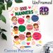Good Manners Painting Poster, Vibrant Cartoon Style Poster, Teaches Common Polite Expressions, Ideal For Classroom And Educational Learning_maomaolike.com
