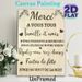 French Wedding Thank You Painting Poster, Warm Minimalist French Script With Heart & Leaf Accents Poster, Sincere Gratitude Message Ideal For Wedding_maomaolike.com