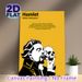Hamlet Themed Painting Poster, Stylized Minimalist Graphic Poster, Featuring Hamlet With Yorick's Skull And Classic Literary Quote, Elegant Literary_maomaolike.com