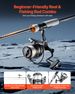 Rod And Fishing Reel Combo, IM6 Fiberglass & Carbon Fiber Spinning Rod And Reel Combo, Bass Fishing Pole With 6.5 Ft Two-Piece Rods, 6+1 Ball Bearings, Stainless Steel Guides With Ceramic Rings_maomaolike.com