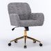 AA Furniture Office Chair,Artificial Rabbit Hair Home Office Chair With Golden Metal Base,Adjustable Desk Chair Swivel Office Chair,Vanity Chair Gray_maomaolike.com