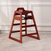 Wooden Baby Booster Chair With Adjustable Height, Easy To Clean, Solid Wood Feeding Seat In Walnut Finish_maomaolike.com