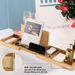 Bathtub Shelf, Extendable And Adjustable, Bath Foam Storage Tray, Tablet, Book, And Phone Holder, Made Of Bamboo_maomaolike.com