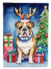 English Bulldog Christmas Reindeer House Flag Large Porch Sleeve Pole Decorative Outside Yard Banner Artwork Wall Hanging, Polyester, House Size, Multicolor_maomaolike.com