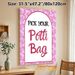 Potli Bag Themed Painting Poster, Pink Floral Patterned Border With Stylish Script Text Poster, Charming Decorative Sign Ideal For Festive Gatherings_maomaolike.com