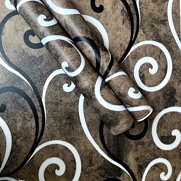 Brown Vine Geometric Waterproof Modern Bedroom Wallpaper Self-Adhesive TV Background Wall Renovation Sticker_maomaolike.com