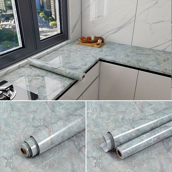 Green Jade Self-Adhesive Peel Stick Waterproof Marble Wallpaper Bathroom Suitable For Cabinets And Kitchens_maomaolike.com