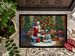 Dalmatian And Santa Claus Doormat Front Door Mat Indoor Outdoor Rugs For Entryway, Non Slip Washable Low Pile, 24H X 36W_maomaolike.com