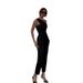 Women's Clothing Oblique Collar Halter Slim Fit Top High Waist Straight Pants Set_maomaolike.com