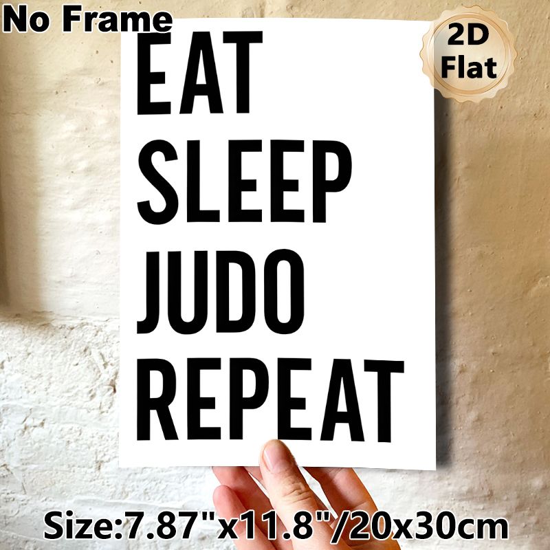 Judo Themed Painting Poster, Bold Black-and-White Text Poster, Motivational Slogan Design, Ideal For Gym And Home Wall Decor_maomaolike.com