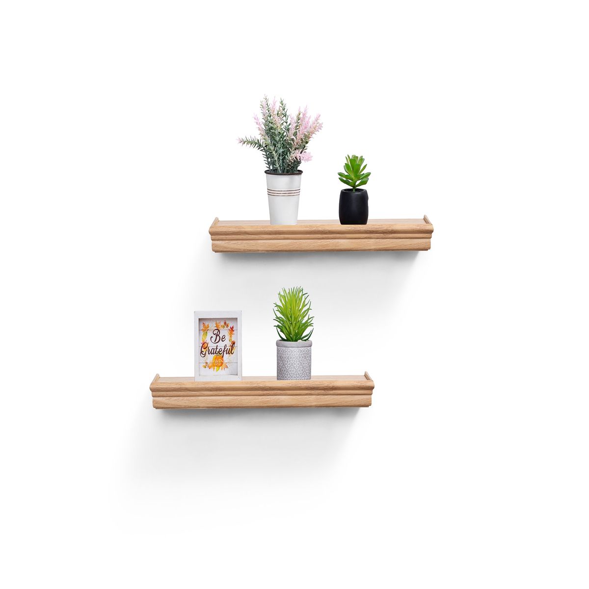 Floating Shelves 17.9" Wall Mounted Wood Shelves For Bathroom, Bedroom, Living Room, Kitchen, Hanging Shelf For Books/Storage/Decor With Invisible Brackets, Maple_maomaolike.com