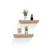 Floating Shelves 17.9" Wall Mounted Wood Shelves For Bathroom, Bedroom, Living Room, Kitchen, Hanging Shelf For Books/Storage/Decor With Invisible Brackets, Maple_maomaolike.com