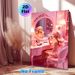 Pink Glam Doll At Vanity Painting Poster, Dreamy Feminine Makeup Scene Poster, Charming Feminine Decor Ideal For Bedroom, Dressing Room_maomaolike.com
