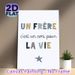 French Brother Friendship Quote Painting Poster, Soft-toned Minimalist Typography Poster, Warm Sibling-themed Decor Suitable For Bedroom, Living Room_maomaolike.com