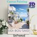 Sidi Bou Said Coastal Town Painting Poster, Soft-hued Mediterranean Seaside Town Scene Poster, Serene Scenic Artwork Ideal For Living Room, Bedroom_maomaolike.com