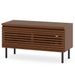 Mid Century Fluted TV Stand For 40" TV With 2 Hidden Compartments And Metal Legs Quality Hinges With As A TV Stand, Display Case And Storage Cabinet_maomaolike.com