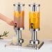 SOGA 6L Dual Silver Stainless Steel Beverage Dispenser Ice Cylinder Clear Juicer Hot Cold Water Jug_maomaolike.com
