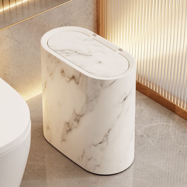 Cross-Border Oval Push-Top Trash Can, Bathroom Gap Plastic Bin, Classified Storage Wastebasket, Household Bin_maomaolike.com