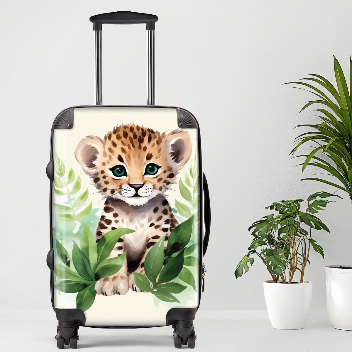 Cheetah Luggage, 20/24/28 Inch Luggage, Carry-On, Custom Luggage, Luggage Set, Suitcase, Travel, Vacation, Cabin Suitcase, Custom Suitcase, Personalized Luggage_maomaolike.com