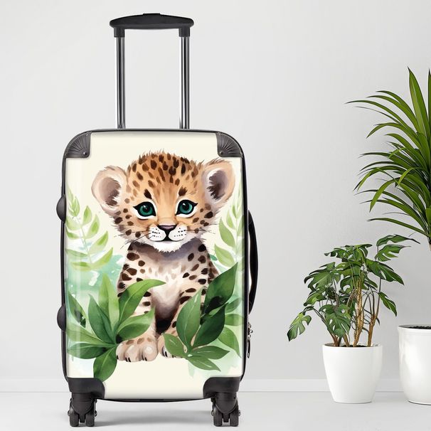 Cheetah Luggage, 20/24/28 Inch Luggage, Carry-On, Custom Luggage, Luggage Set, Suitcase, Travel, Vacation, Cabin Suitcase, Custom Suitcase, Personalized Luggage_maomaolike.com