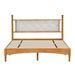 Wood Bed Frame With Fabric Upholstered Headboard, Solid Rubber Wood With Wood Central Supports, 1000 Lb Capacity, Easy Assembly, No Box Spring Needed, Full - Rustic Oak_maomaolike.com