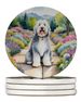 Old English Sheepdog Spring Path Large Sandstone Coasters Pack Of 4 Absorbent Round Coasters Decor Gifts For Men Or Women, 4 In, Multicolor_maomaolike.com