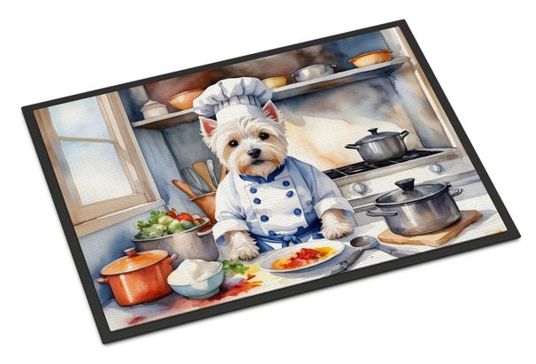 Westie The Chef Doormat Front Door Mat Indoor Outdoor Rugs For Entryway, Non Slip Washable Low Pile, 24H X 36W_maomaolike.com