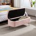 Pink Storage Ottoman Bench For End Of Bed Gold Legs, Modern Grey Fur Entryway Bench Upholstered Padded With Storage For Living Room Bedroom_maomaolike.com