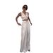 Women's Clothing women's clothing solid color V neck unrepaired vest lapel wide leg trousers suit_maomaolike.com