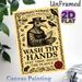 Plague Doctor Themed Painting Poster, Vintage Engraved Style Poster, Retro Hand-washing Reminder, Ideal For Bathroom_maomaolike.com