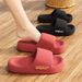 Unisex Letter Slippers Beach Slides Solid Color Mens Thick Sole Indoor Outdoor Bathroom Anti Slip Shoes Summer Couple_maomaolike.com