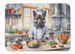Norwegian Elkhound The Chef Memory Foam Kitchen Mat Machine Washable Anti-Fatigue Mat Cushion Comfort Bath Mat Or Kitchen Rug_maomaolike.com