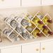 Red Home Luxury High-end Diamond Grid Cabinet Storage Rack Slanted Wine Bottle Organizer_maomaolike.com