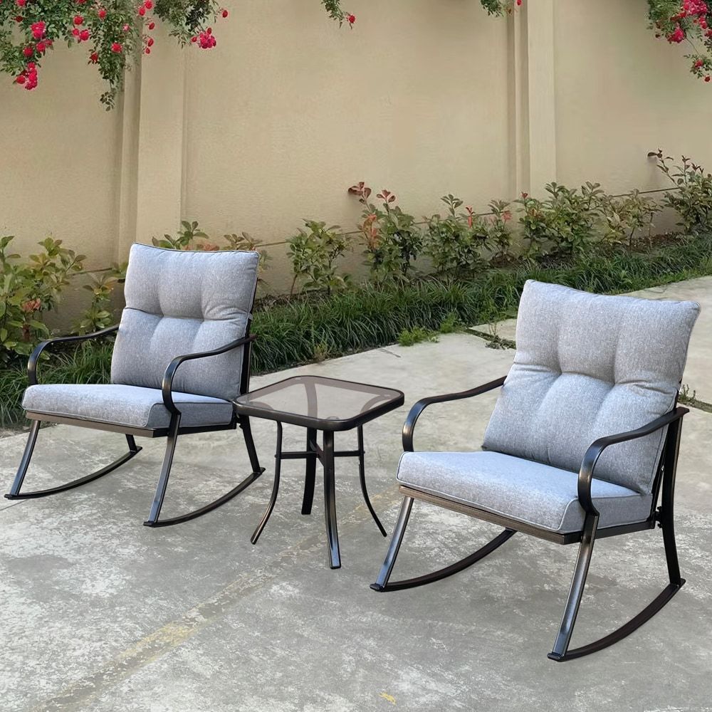 ROCKER SET CHAIR AND TEAPOY Medium Grey_maomaolike.com