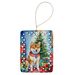 Shiba Inu Christmas Reindeer Porcelain Ornament Christmas Tree Hanging Decorations For Home Christmas Holiday, Rectangle, Gift, Multicolor_maomaolike.com