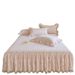 Non-Slip Quilted Skirt Three-Piece Set Two-in-One Fitted Sheet Single Piece Four Seasons Korean Style Fresh Pastoral Bed Cover_maomaolike.com