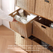 Woven Grid Cabinet Bookshelf Bookcase Living Room Miscellaneous Box Imitation Rattan Frame Storage Basket_maomaolike.com