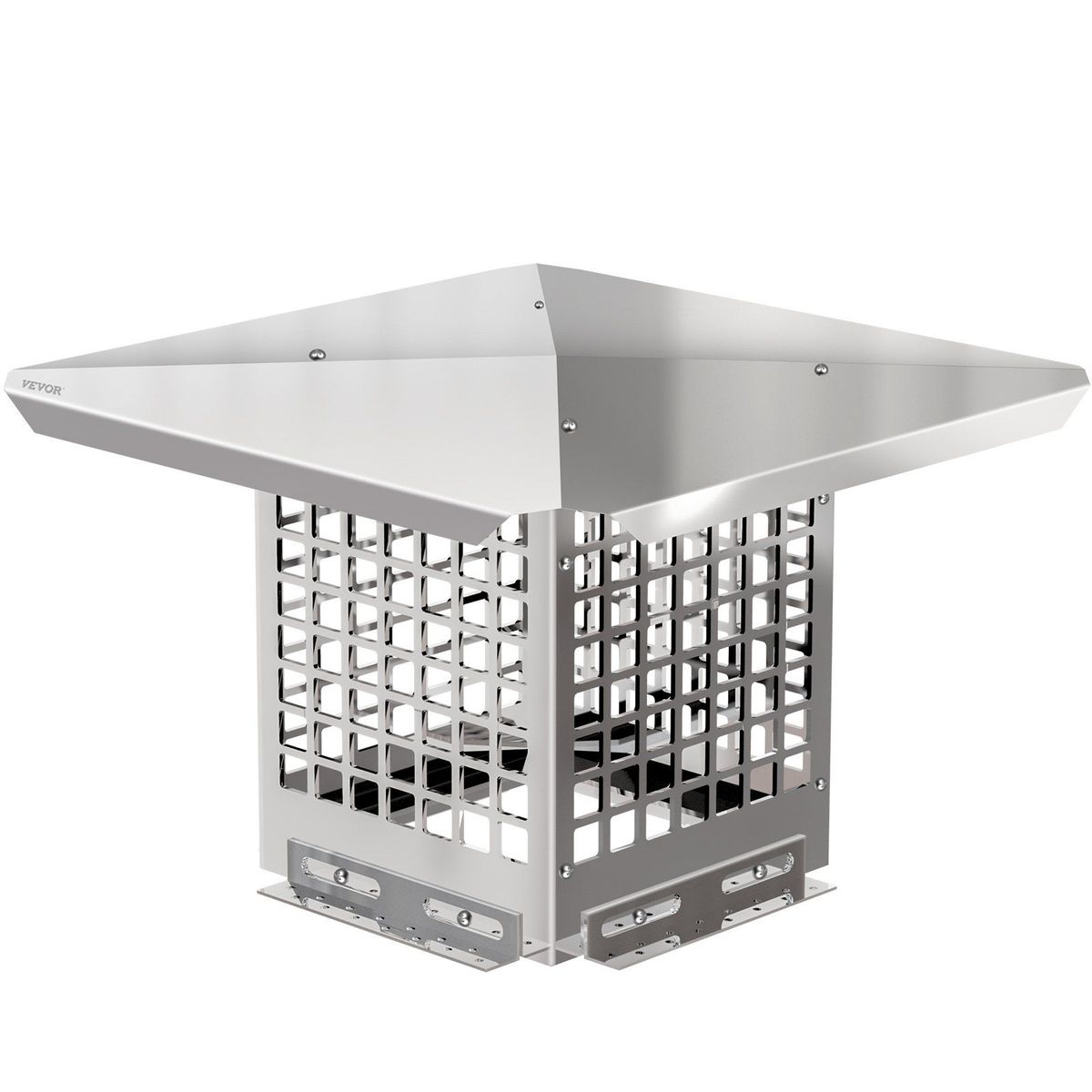 VEVOR Chimney Cap, 8" X 8" Flue Caps, 304 Stainless Steel Fireplace Chimney Cover, Adjustable Metal Spark Arrestor With Bolts Screws, Mesh Chimney Flue Cover For Outside Existing Clay Flue Tile_maomaolike.com