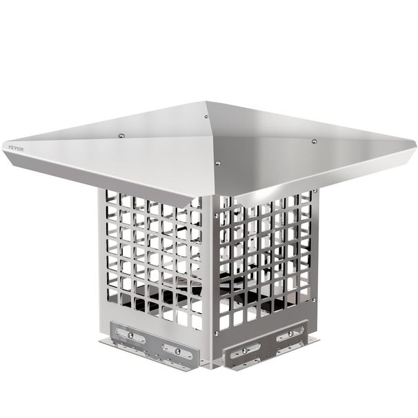 VEVOR Chimney Cap, 8" X 8" Flue Caps, 304 Stainless Steel Fireplace Chimney Cover, Adjustable Metal Spark Arrestor With Bolts Screws, Mesh Chimney Flue Cover For Outside Existing Clay Flue Tile_maomaolike.com
