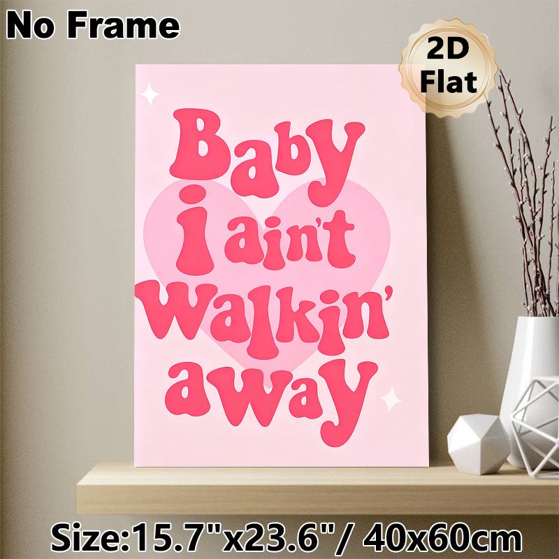 Retro Love Quote Painting Poster, Soft Pink Groovy Typographic Poster With Heart Accent, Warm Romantic Vibe Ideal For Bedroom, Living Room Wall Decor_maomaolike.com